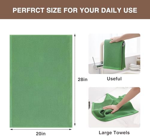 Homaxy 100% Cotton Oversized Waffle Weave Kitchen Towels 6-Pack - Image 3