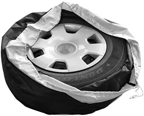 Car Black Sliver 13-19'' Spare Tire Tyre Wheel Cover Bag - Image 5