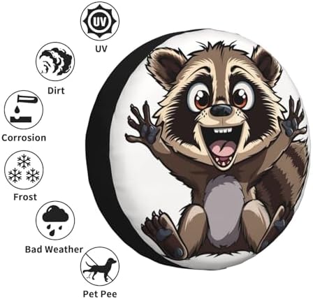 Funny Raccoon Spare Tire Cover Excited Racoon Wheel Protector - Image 5