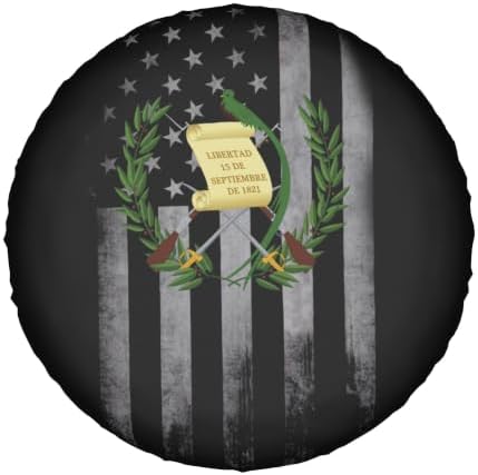 Coat of Arms Guatemala USA Flag Spare Tire Cover, Universal Waterproof & - Image 2