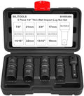 BILITOOLS 5pc Flip Lug Nut Socket Set, 1/2" Drive Metric & SAE Non-Marring by BILITOOLS