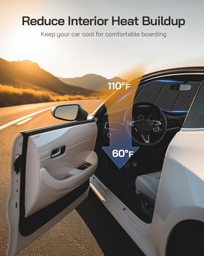 Pigenius Windshield Sun Shade for Tesla Model 3 2018-2026, Model Y 2020-2025 - Image 4