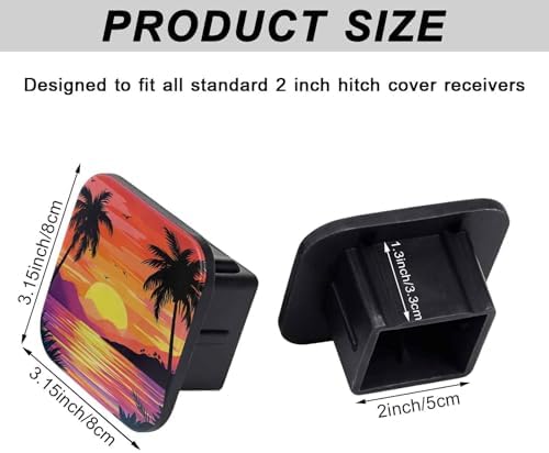 Trailer Hitch Cover 2 Inch Square Receiver Hitch Cover Rubber Tube Plug - Image 2
