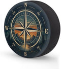 Retro Mountain Compass Spare Tire Cover Wheel Covers Protectors Waterproof by cfpolar