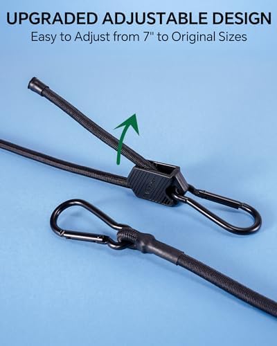 24" 48" Black Adjustable Carabiner Bungee Cords - Image 2