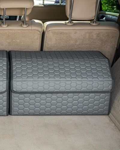 Owleys Trunk Organizer for SUV, PU Leather, 21.6in 50L by OwleysCarAccessories