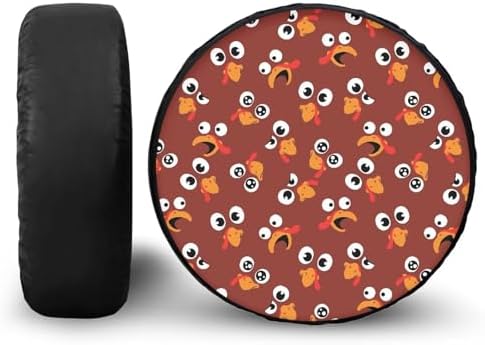 Thanksgiving Turkey Face Spare Tire Cover PU Leather, Fit by YGFLPPV