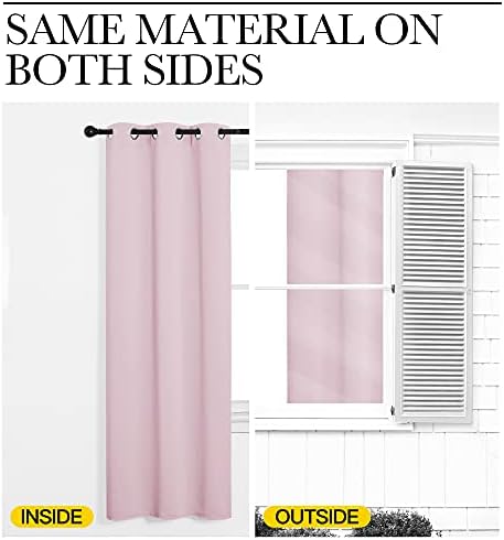 NICETOWN Baby Pink Blackout Curtains 86 inches Length - Image 5