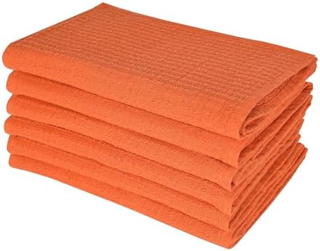 Dish Towels|Kitchen Dish Cloths Two-Sided Waffle Terry|13x28 Inches 100% Cotton by CandyCottons