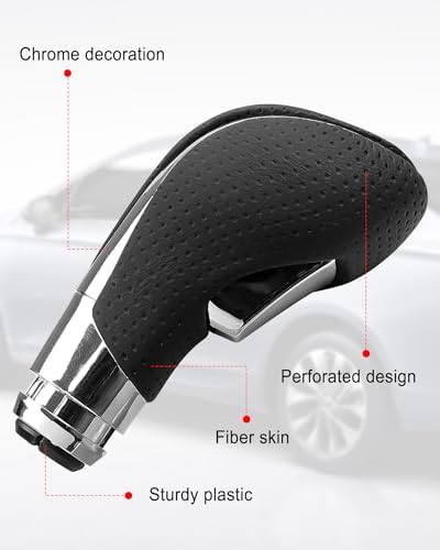 Gear Shifter Knob for Buick Verano 2012-2017, Perforated Leather Black - Image 3