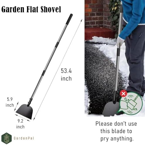 Gardenpal Flat Shovel, Snow Shovel, Ice Scraper, 54 inch Snow Ice Chopper - Image 3