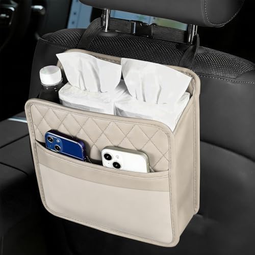 Car Seat Back Organizer, Leather Backseat Hanging Storage Bag, Car Large by Unknown