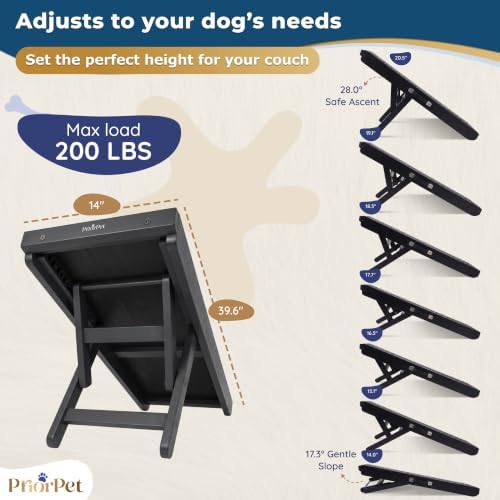Dog Ramp for Couch – Non-Slip, Sturdy Build Foldable Wooden Dog Ramp – Supports - Image 5