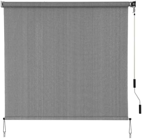 SMONTER Outdoor Sunshade Roller Shade 6'W x 6'H, Exterior Cordless Roll Up by SMONTER