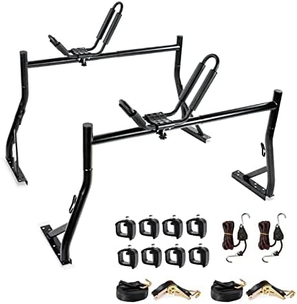 Model X35 Truck Rack with 8 Non-Drilling C-Clamps and Kayak J-Racks with by AA-Racks