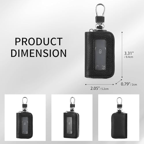 SENDEFN Universal Car Key Fob Case Leather Smart Remote Keychain Protector - Image 3