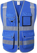 JKSafety Safety Vest for Men Women Reflective Hi Vis JK150 Blue XXL by JKSafety