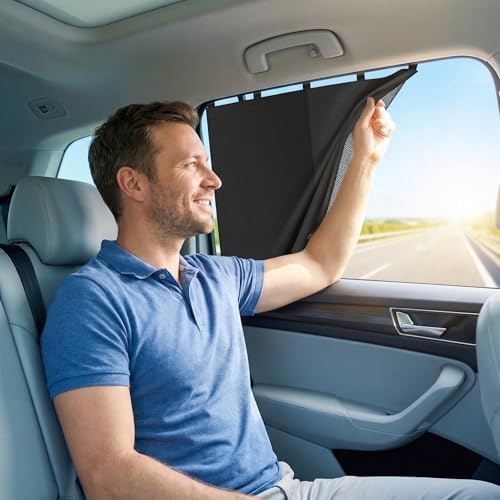2Pack Car Side Window Curtain Sun Shade, Car Window Shade, Double Layer Sun - Image 5