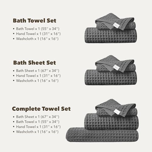 Luxury Organic Japanese Cotton Waffle Bath Towel | Thick, Quick Dry Bathroom - Image 5