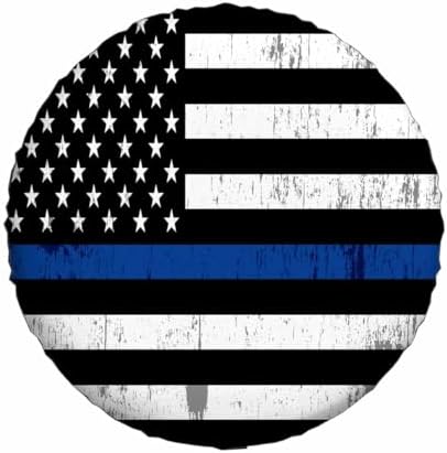Blue Line Flag Spare Tire Cover 17 inch Wheel an American Flag Symbolic of - Image 2