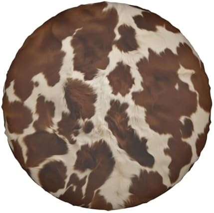 Brown Animal Print Spare Tire Covers Cow Cute Dust-Proof Universal Wheel Tire - Image 7