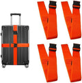 4 Pack Orange Luggage Straps, Adjustable Travel Belt by Unknown