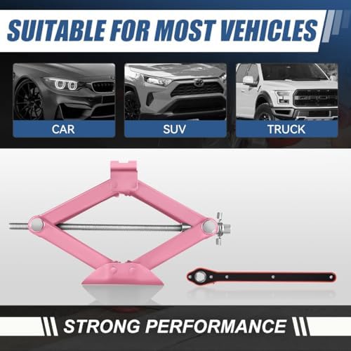 Auto Dynasty Scissor Car Jack, 2 Ton Scissor Jacks, Lifting Range 17.4" to - Image 4