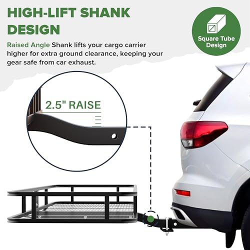 ARKSEN 60" x 23" x 5.5" Hitch Cargo Carrier, 500 Lbs Capacity Luggage Rack - Image 3