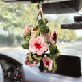 Cute Crochet Cherry Blossom Hanging Plant by 96CRVFT