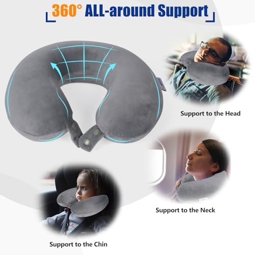 SAIREIDER Travel Pillows for Sleeping Airplane 100% Pure Memory Foam Neck - Image 3