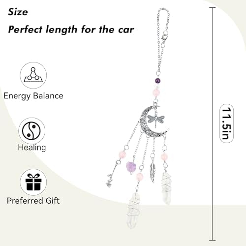 Car Rear View Mirror Accessories Car Hanging Ornament, Witchy Butterfly&Moon - Image 4