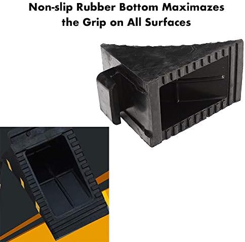 2 Pack Black Heavy Duty Extra Large Solid Rubber Wheel Chock - Image 6
