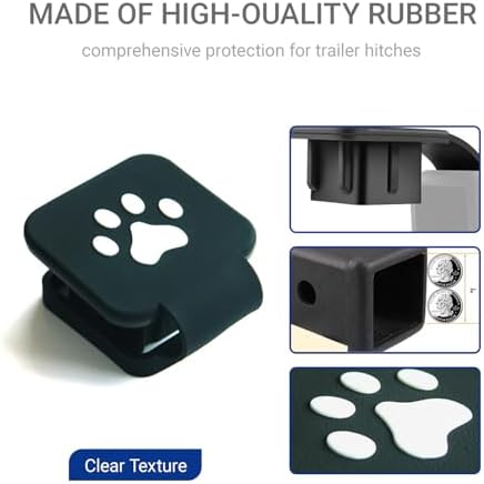 2 Inch Trailer Hitch Cover, Dog Paw Rubber Dustproof Waterproof Plug, Tow Hitch - Image 3