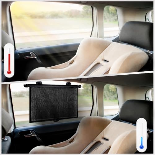 Car Side Window Shades, 2 Pack Retractable Roller Sun Shades, 16 x 18 in - Image 5