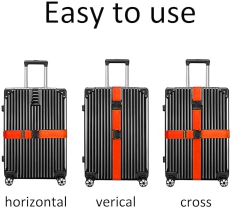 4 Pack Orange Luggage Straps, Adjustable Travel Belt - Image 6