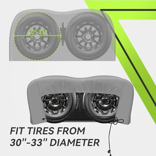 RVMATE RV Tire Covers, Dual Axle Wheel Cover, 2 Pack, Fit 30"-33" Dia. Tire - Image 3
