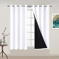Yakamok Pure White 100% Blackout Curtains 54 Inches Long 52" Wide 2 Panel by Yakamok