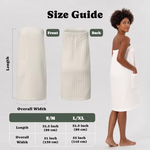 Luxury Organic Japanese Cotton Waffle Body Towel Wrap - Image 5