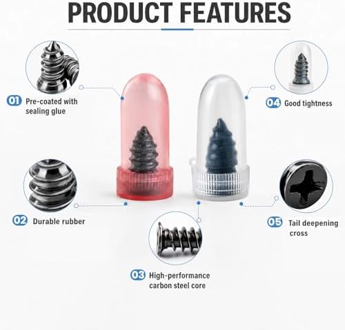100 PCS Tire Repair Rubber Nail, 2 Size Vacuum Tire Plugs Kit - Image 3