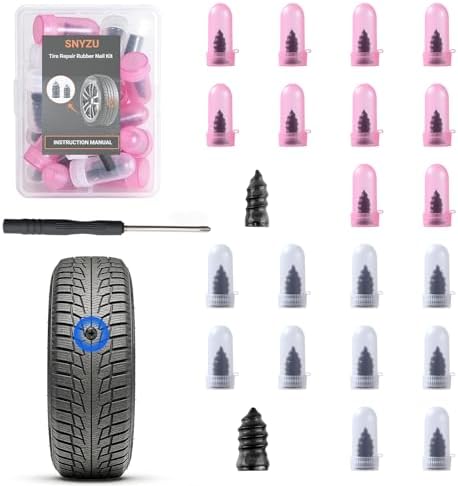 21 PCS Tire Repair Rubber Nail Kit, Premium Spiral Screw-in Tire Plugs by SNYZU%E2%80%94EnhancingHomeLife