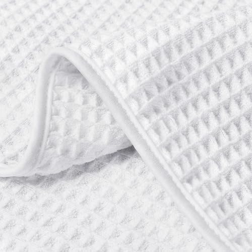 HOMEXCEL White Waffle Bath Towels Set of 4 Pack, Waffle Towels - Image 2