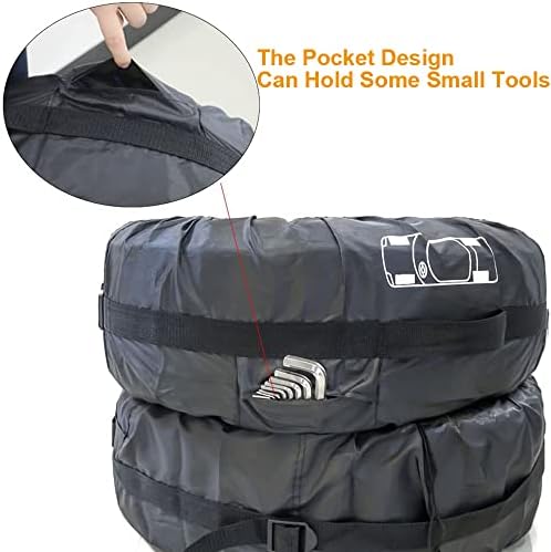 Tire Cover 4pcs Skyour Adjustable Waterproof Seasonal Spare Car Wheel Tire - Image 3