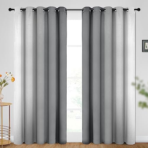 SimpleHome Ombre Curtains Grey to Grey White - Image 2