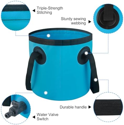Car Wash Bucket with Drain Valve, 5 Gallon Collapsible Bucket - Image 3