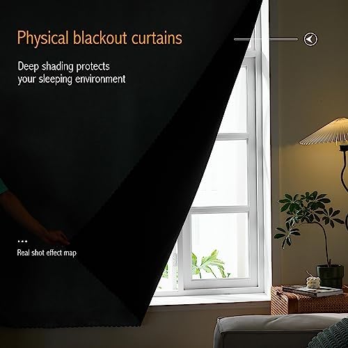 AJAZZ 100% Black Out Curtains Adhesive Blackout Temporary Curtain No Drilling - Image 4