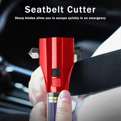 Car Glass Breaker Hammer with Flashlight, Bright Solar Torch， RescueAlarm Rescue - Image 4
