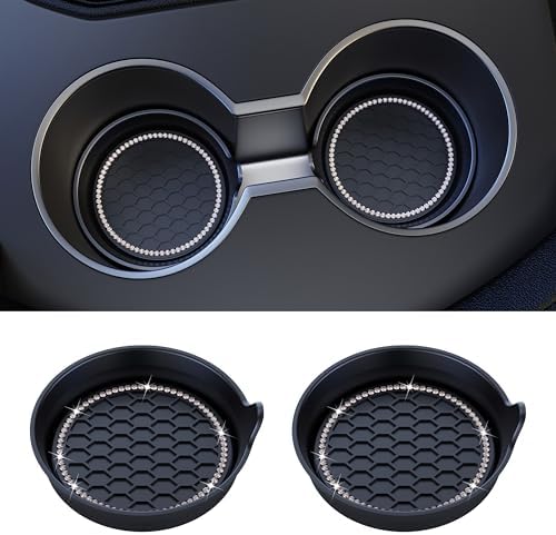 Amooca 2-Pack Car Cup Holder Coaster Bling Crystal Rhinestone Car Interior by Amooca
