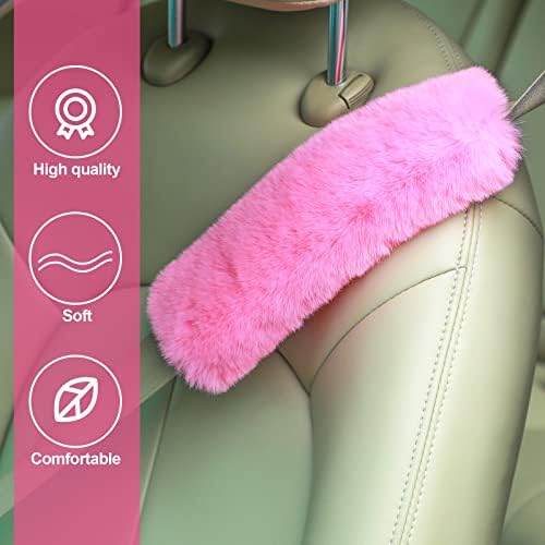 Boao 4 Pack Sheepskin Seat Belt Cover Shoulder Pad - Image 3