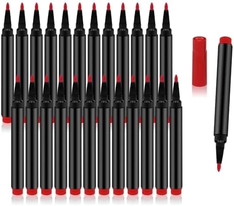 24 PCS Red Liquid Chalk Markers Wet or Dry Erase Fine Tip Neon Pens by Unknown
