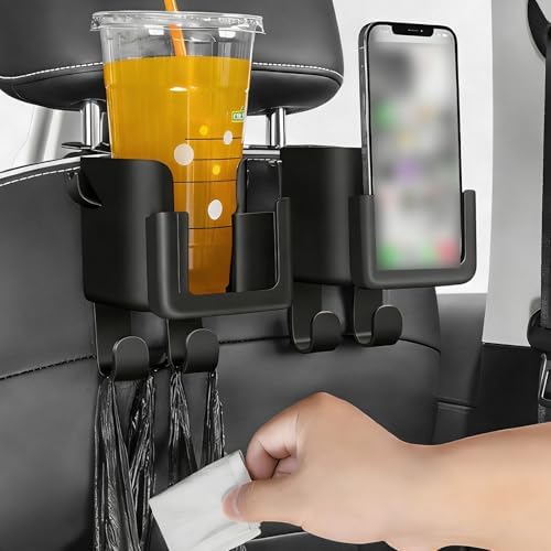 4 PCS Headrest Cup Holder for Car Back Seat, Auto Bottle & Phone Holder - Image 5